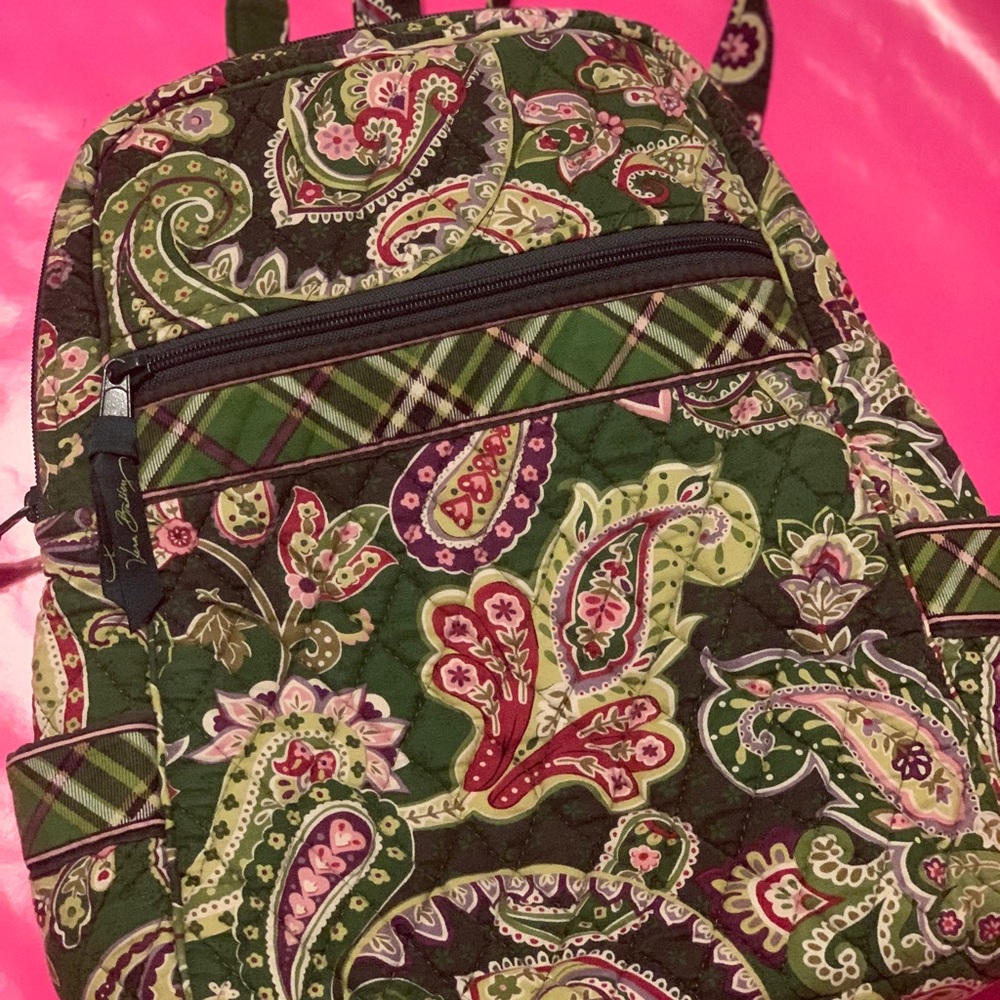 Vera Bradley Green Paisley Backpack